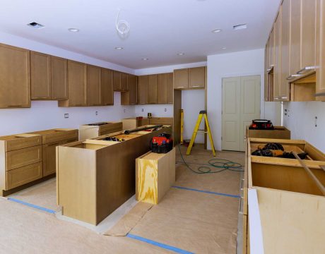Remodel home improvement view installed in a new furniture in kitchen